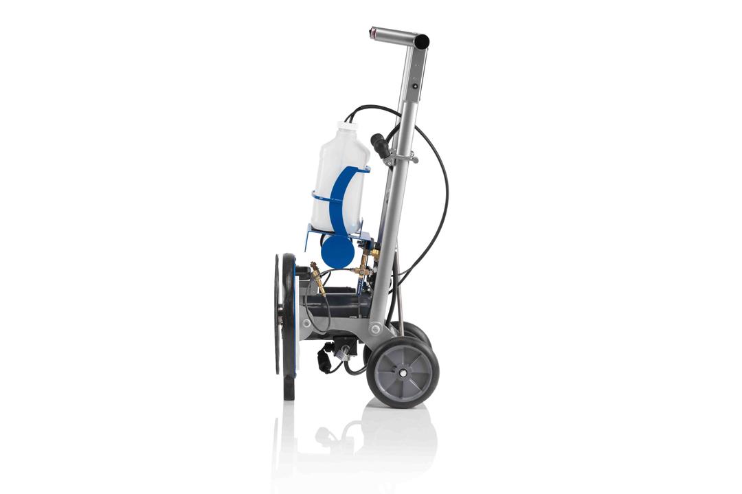Orbot Sprayborg Floor Cleaning Machine sideview of rotary floor scrubber