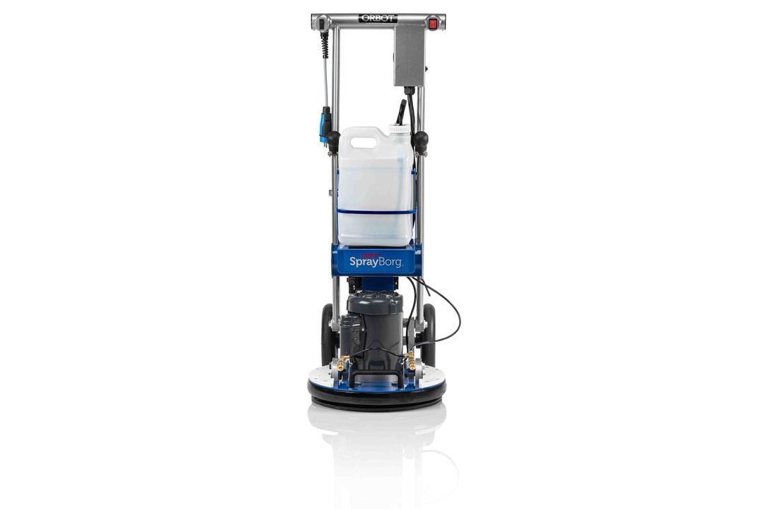 Orbot Sprayborg Front view - rotary floor scrubber
