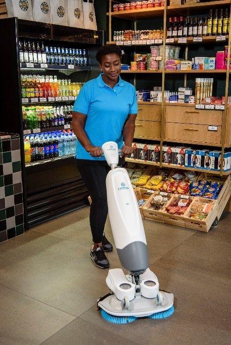 the i mop floor scrubber machine is fun to use